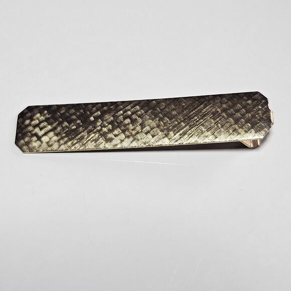 Vintage Lady Ellen Gold Tone Rectangular Textured Hair Clip - Picture 8 of 10